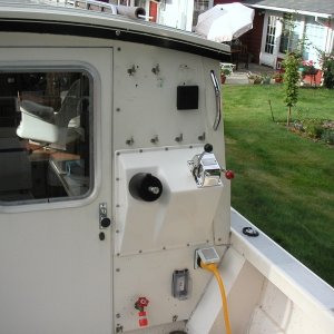 Outside steering station.  Steering wheel on order.