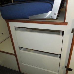 The slides used have a soft close feature that holds the drawers closed and prevents them from slamming shut.