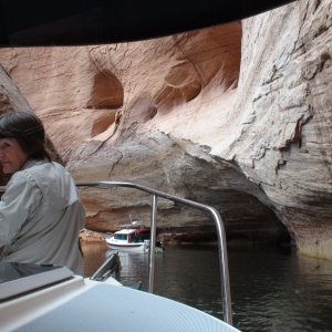 Jay & Jo-Lee on the Hunkydory following Jody on the Voyager up 50 mile off the Escalante