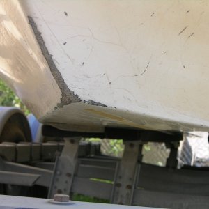 Bow gelcoat damage