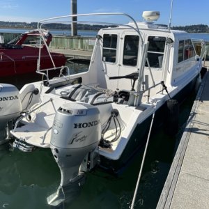Docked twin Honda 90s