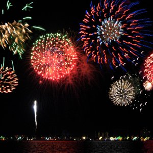 Fireworks at anchor