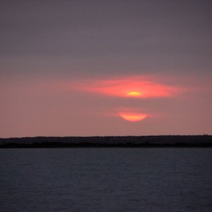 Hazy sunset