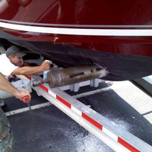 florida bow thruster boy's having fun drilling a 6" hole in my boat's hull!