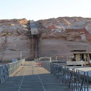Media 'This was the walkway to the Antelope Point Marina parking lot, but the lake is 85 feet lower than when we were there in 2019' in album 'C-ViewII at Kane Wash'