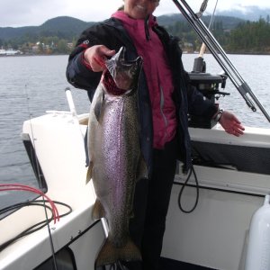 Sue with 11# Kootenay rainbow