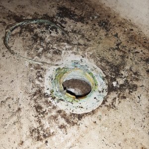 raw water hole, wet but not rotten core