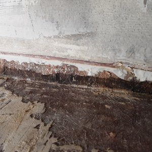 wet transom core at bottom, looks like the layup on the hull was a little resin starved