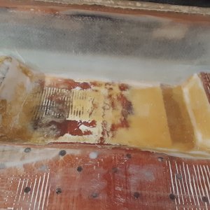 sump area sanded and ready for extra layers of glass