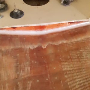 front of vberth: fillet, then 2\" 6oz tape, then 4\" 6oz tape