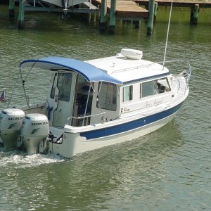 Sea Angel is going 'up the  creek' .