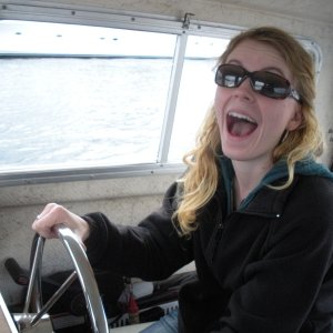 Anna at the helm for the first time, she must be excited!