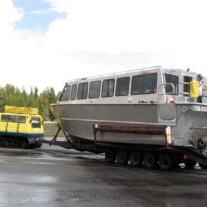 Moving the Lake Queen with a Snow-Cat