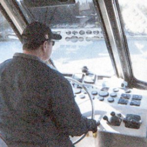 Captain Jim at the helm