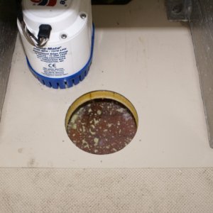 Inspection Plates Cockpit sole between fuel tanks.  No water.