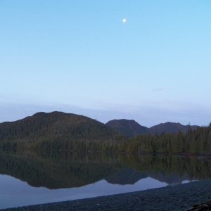 Evening at the campsite at Burnaby Narrows.