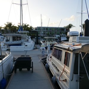 Stock Island Marina Village, Key West @ $63/night with power.  Perry hotel rooms in view run $450/night. They started charging 35 foot min in 2021, no thanks.