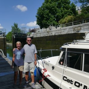 Lock 5 (the last) on the Lachine canal through Montreal.  Plan on 2-3 hours at Atway Market stop and bring Canadian cash only.