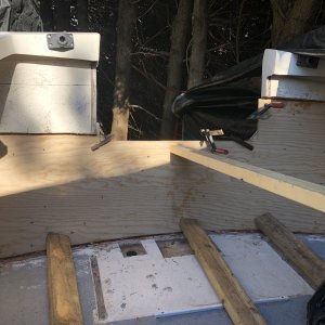 Brutus transom rebuild. Layer after layer epoxied together