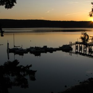 Sunrise over Sequim Bay, Quiet water and peaceful morning.
