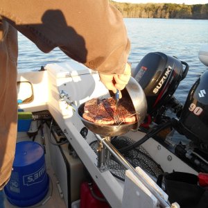 Media 'STEAK ON THE BARBY' in album 'ANCHORED IN A QUIET COVE ON TOLEDO BEND LAKE, LA.'