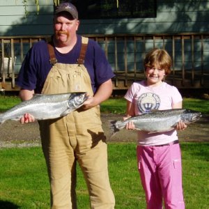 Teaching my daughter the fine art of springer fishing (she caught both of  them)