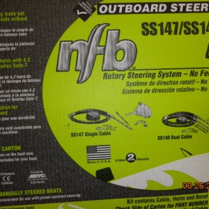 This is the new outboard steering that Joe installed.