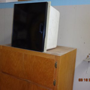 This ice box was removed from under the helm seat. 
For Sale, make offer.