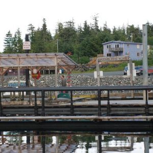 Coffman Cove, Ak...........fish holding pen in foreground