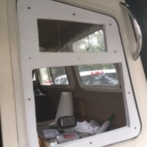 Window frame from outside now painted
