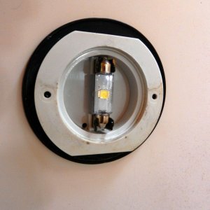 Replacement festoon bulb installed
