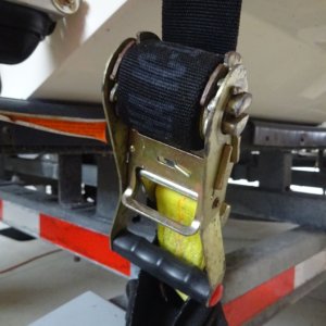 Replaced the wimpy straps that came with the boat