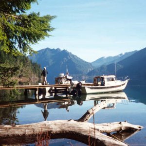 Fred (Little Buddy) and Jon (C-Lou) on Lake Crescent.