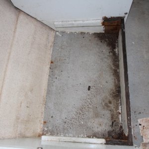 Dinette floor removed...oh boy!