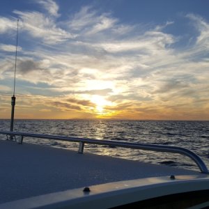 Sunset Over Catalina - You can see the modified VHF Thataway added