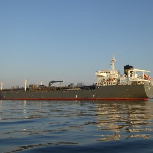 Media 'Anacortes tanker' in album 'Saturday morning Sept 16th, after staying Friday night at the marina dock. Note the power cord - it's heater season again!'