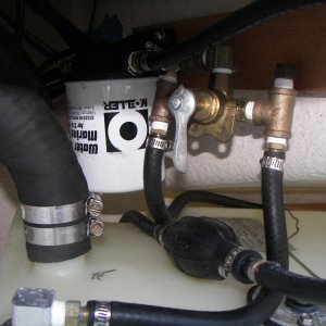 Repositioned Fuel Filter & Tank Switch above Starboard Tank