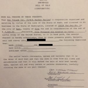 Media 'Original Bill of Sale (1983)' in album 'Puyallup, WA (1983)'
