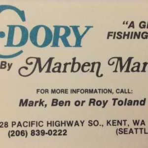 Marben Marine business card (1983)