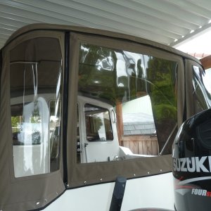 Installation (used Strataglass for clarity on all rear panels). All stainless frame and fasteners and YKK #10 zippers used.