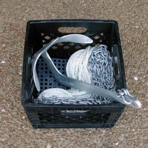 stern anchor - 11lb Bruce, 15' chain, 150' 3/8" rope