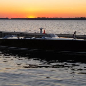 Media 'Sunset at Clayton, Antique Boat Museum' in album 'Entrance to harbor, Clayton, NY'