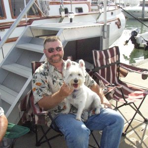 Media 'Bill and Zoie on the dock at Sausalito' in album 'Slow-N-Easy departing from Benicia headed to Rio Vista.'