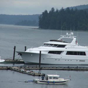 Zippy from the San Juans (the small boat pulling into Ganges Marina)