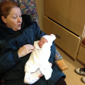 Media 'Kinsley and Carolyn in mat ward' in album 'Kinsley.  Born Dec 5 1013'