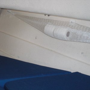 Hammock storage in v-berth.