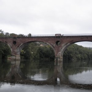 There were also lots of bridges.  This is a railroad bridge.  Almost all of the bridges were stylish like this one.  It's a French thing.