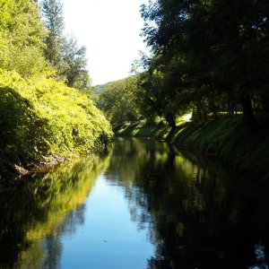 Some of the approaches to a lock required travelling through a scenic canal or backwater.