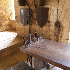 A kitchen table with a slot for your cutlery so that you can enjoy civilized dining.