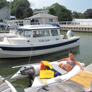 Media 'Getting Ready to go out in the dinghy' in album 'Long Island trip-Entering the Shinnecock Canal'
